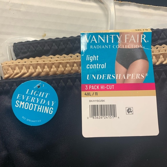 Vanity Fair Black, Tan, High-Waist Shapewear Size 4X/11 2packs of 3total of 6 - Picture 2 of 5